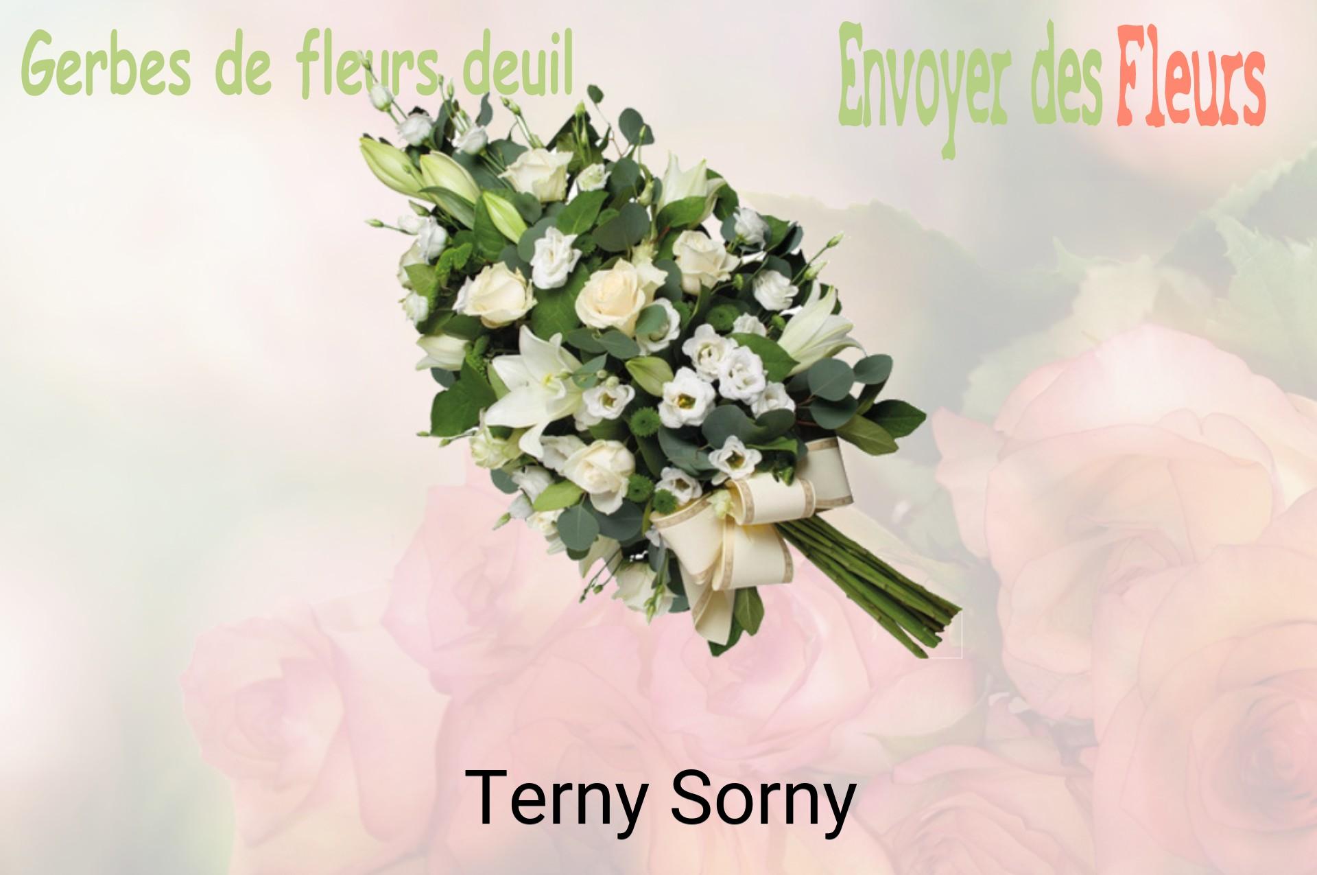 Gerbe de fleurs de deuil livrée à Terny-Sorny